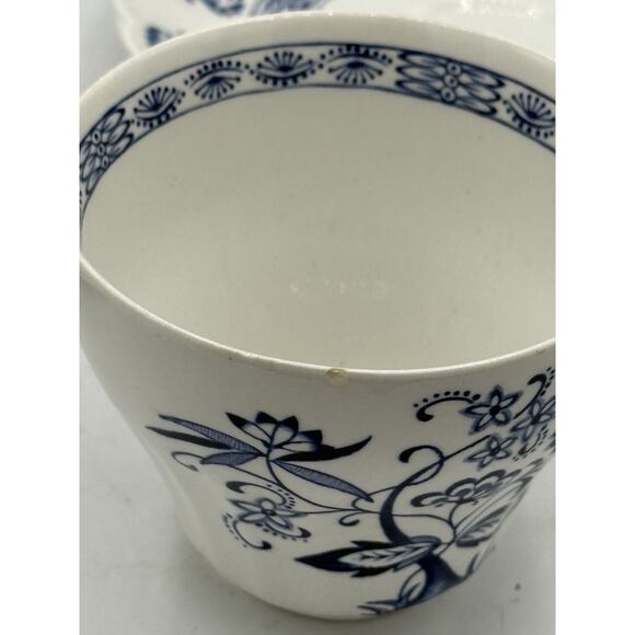 Set Of 2 Blue Nordic Blue Onion Johnson Brothers Ironstone Coffee Cup And Saucer - Picture 9 of 13